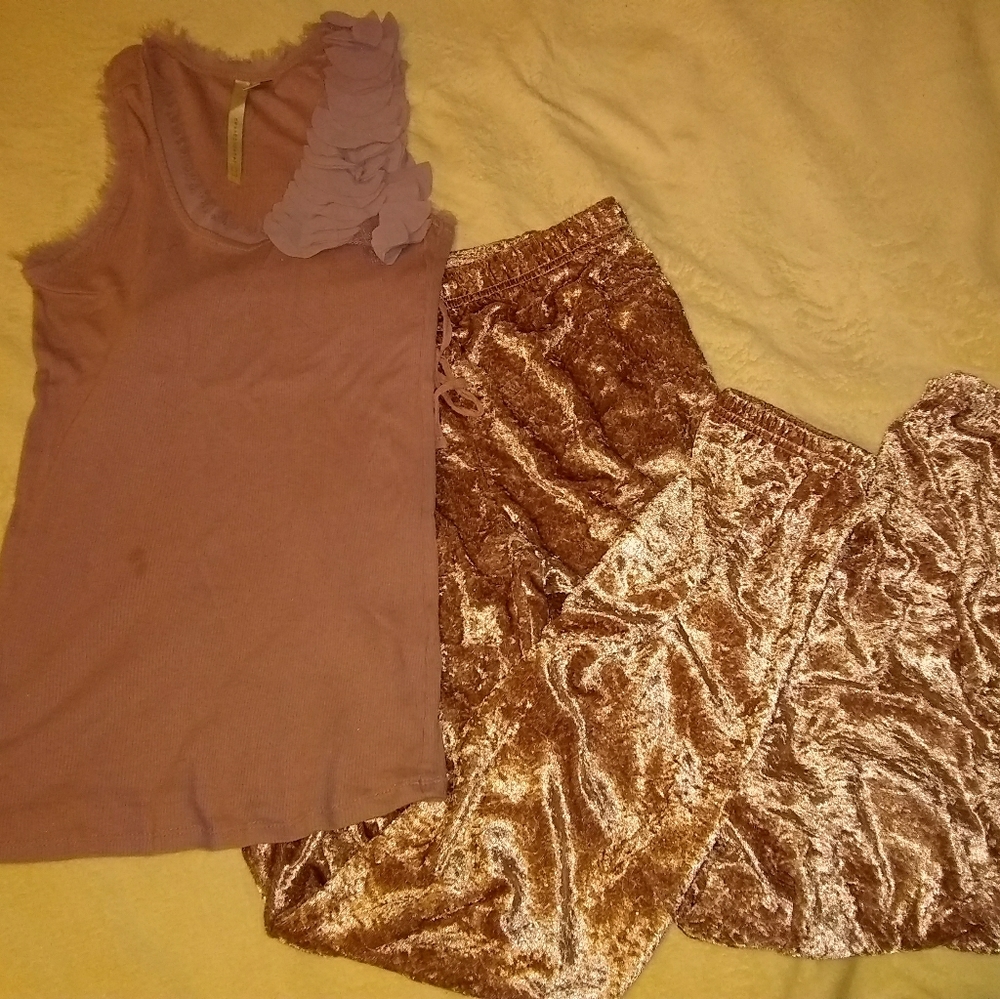 Cute purple pajama set.